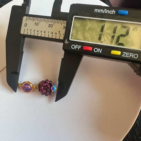 Handcrafted Garnet and Amethyst Dangle Earrings and Adjustable Ring Set - Picture 9 of 13